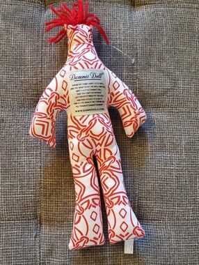 Dammit Doll Red & White Pattern Plush Stress Doll